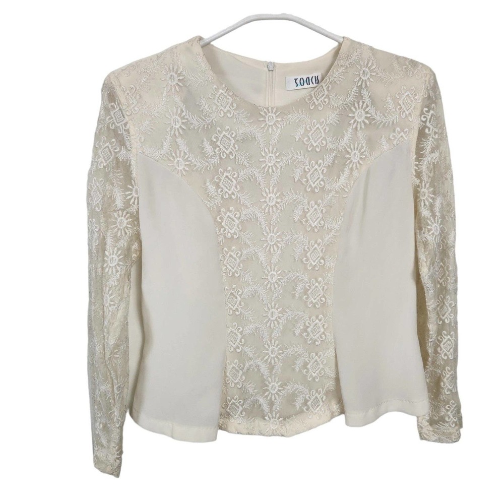 Vintage Touch Lacey Peplum Blouse
